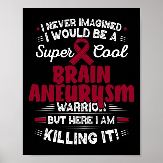 Hersenaneurysma Warrior Brain Aneurysma Awareness Poster (Voorkant)
