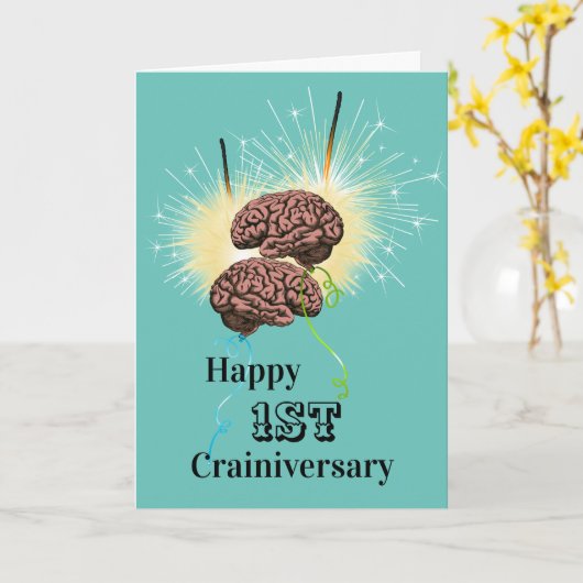 Hersenballonnen Sparklers viering van het jubileum Kaart (Gele Bloem)