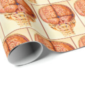 Hersenbasis en hersenvliezen lithografie cadeaupapier (Rol Hoek)