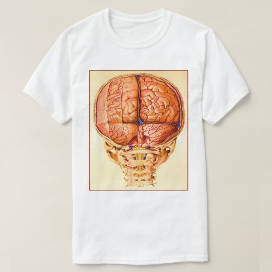 Hersenbasis en hersenvliezen lithografie t-shirt (Design voorkant)