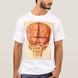 Hersenbasis en hersenvliezen lithografie t-shirt