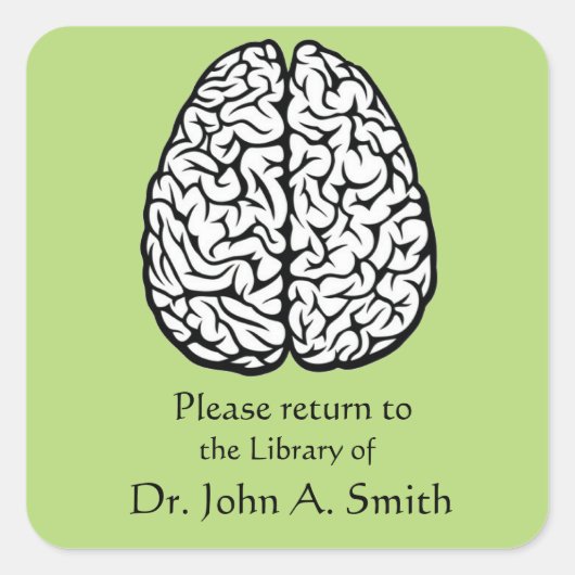 Hersenbibliotheek Vierkante Sticker (Voorkant)