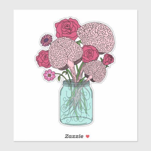 Hersenbloemboeket Sticker (Vel)