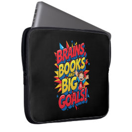 Hersenboeken en grote doelen - Leuke Back-to-Schoo Laptop Sleeve