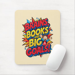 Hersenboeken en grote doelen - Leuke Back-to-Schoo Muismat