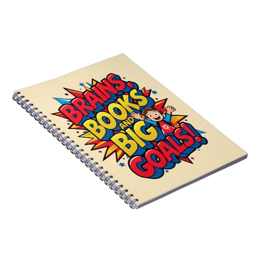 Hersenboeken en grote doelen - Leuke Back-to-Schoo Notitieboek (Rechterzijde)