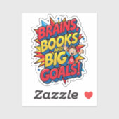 Hersenboeken en grote doelen - Leuke Back-to-Schoo Sticker (Vel)