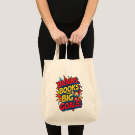 Hersenboeken en grote doelen - Leuke Back-to-Schoo Tote Bag