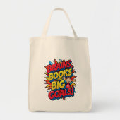 Hersenboeken en grote doelen - Leuke Back-to-Schoo Tote Bag (Voorkant)