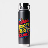 Hersenboeken en grote doelen - Leuke Back-to-Schoo Waterfles (Achterkant)