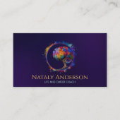 Hersenboom van het leven - Kleurrijk Bladerwerk Visitekaartje (Voorkant)