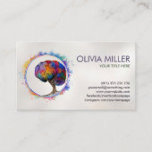 Hersenboom van het leven - Kleurrijk Bladerwerk Visitekaartje (Voorkant)
