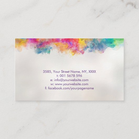 Hersenboom van het leven - Kleurrijk Bladerwerk Visitekaartje (Achterkant)