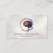 Hersenboom van het leven - Kleurrijk Bladerwerk Visitekaartje (Voorkant)