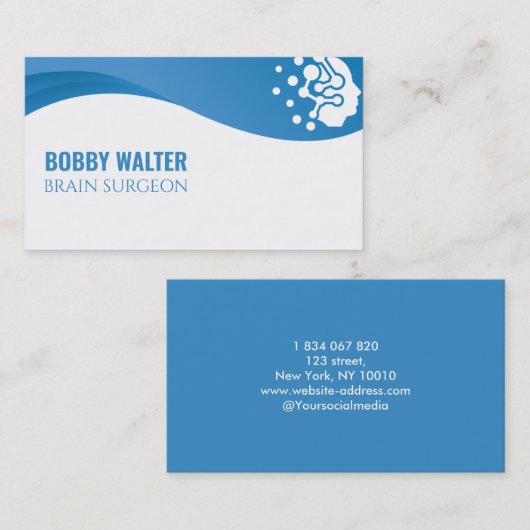 hersenchirurg, psycholoog visitekaartje (Voorkant / Achterkant)