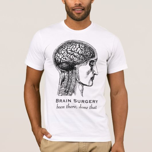 hersenchirurgie Neurologen Antiek medische tekenin T-shirt (Voorkant)
