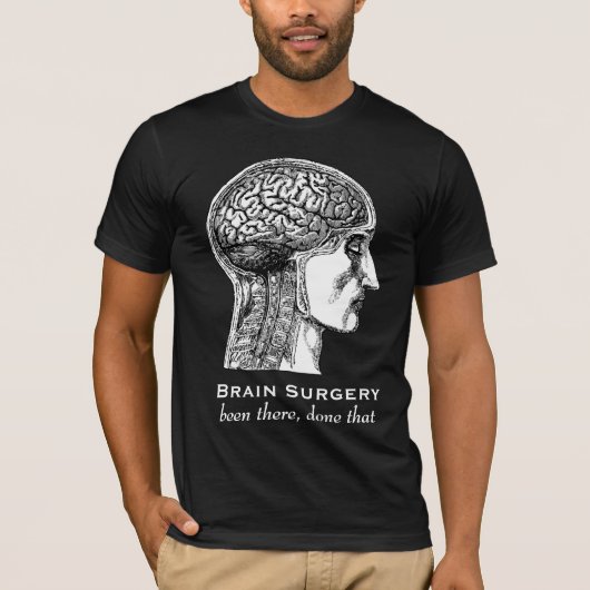 hersenchirurgie Neurologen Antiek medische tekenin T-shirt (Voorkant)