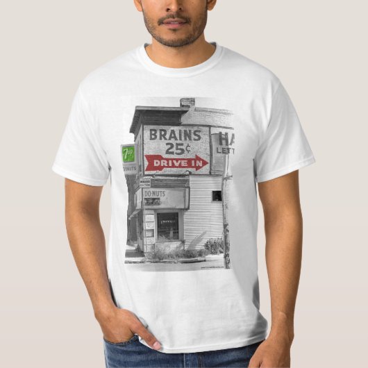 Hersenen 25 cent in kleur t-shirt (Voorkant)