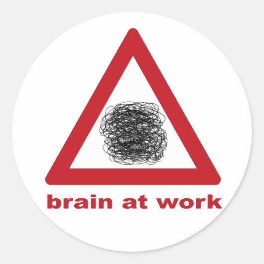 Hersenen aan het werk ronde sticker (Voorkant)