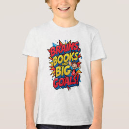 Hersenen Boeken en Grote Doelen - Leuk Terug naar Tri-Blend Shirt