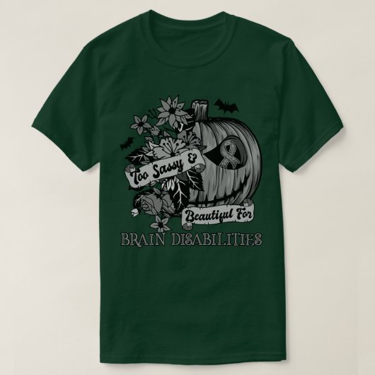 Hersenen Disabilities Awareness retro halloween en T-shirt (Design voorkant)
