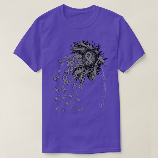 Hersenen Disabilities Awareness Zonnebloem lint fl T-shirt (Design voorkant)