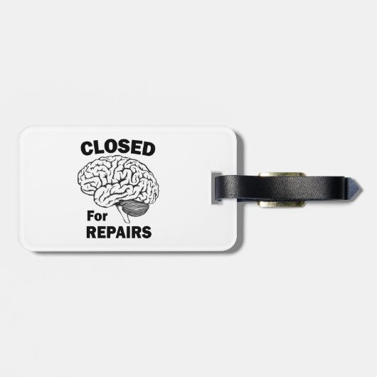 Hersenen gesloten voor reparaties bagagelabel (Achterkant horizontaal)