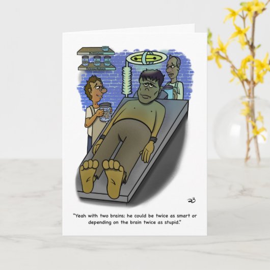 Hersenen gevouwen Wenskaart Kaart (Gele Bloem)