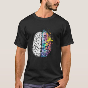 Hersenen Hemisphere Wiskunden Brain Splatter Scien T-shirt