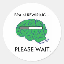 "HERSENEN HERBEDRADING"-stickers Ronde Sticker