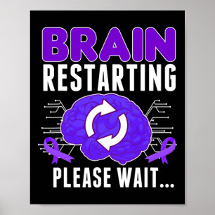 Hersenen herstarten - Epilepsie Paarse lint Mannen Poster
