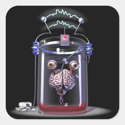 Hersenen in een pot Stickers (Voorkant)