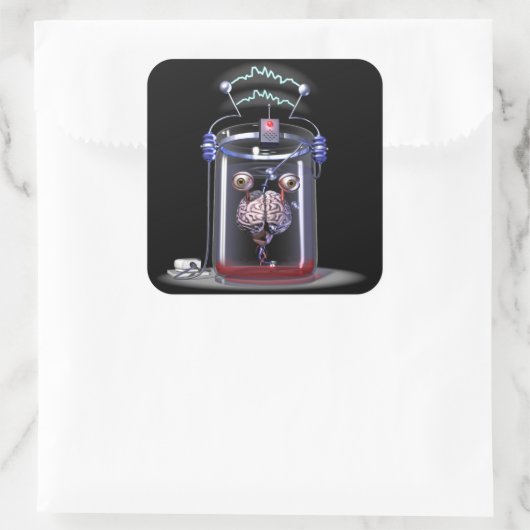 Hersenen in een pot Stickers (Tas)