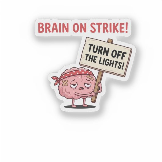 Hersenen in staking — Doe de lichten uit Sticker (Voorkant)