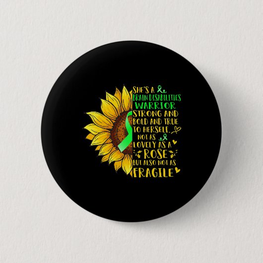Hersenen invaliditeit krijger zonnebloem beperking ronde button 5,7 cm (Voorkant)