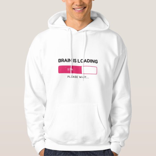Hersenen laden, even wachten hoodie (Voorkant)