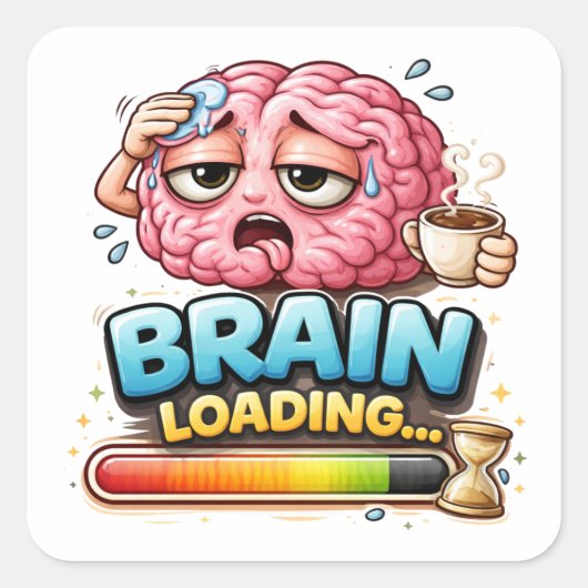 Hersenen Laden Funny Sticker Sticker (Voorkant)