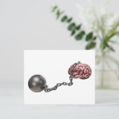 Hersenen met bal en ketting briefkaart (Staand voorkant)