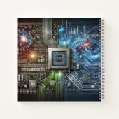 Hersenen, Microchip & Neurale Netwerk Ontwerp Notitieboek (Achterkant)