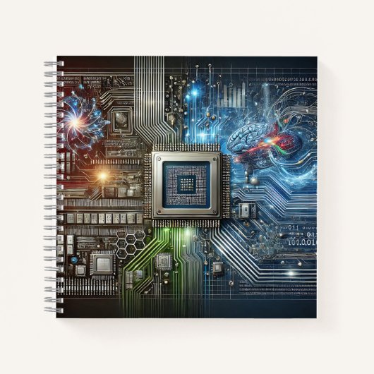 Hersenen, Microchip & Neurale Netwerk Ontwerp Notitieboek (Voorkant)