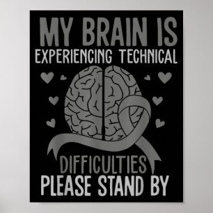 Hersenen ondervinden technische moeilijkheden stan poster