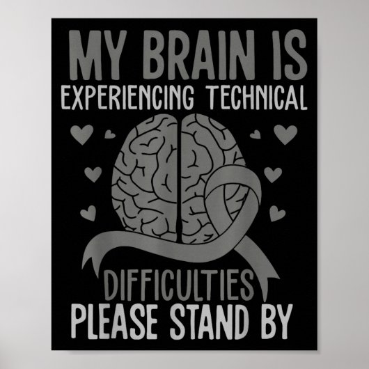 Hersenen ondervinden technische moeilijkheden stan poster (Voorkant)