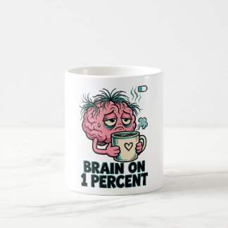Hersenen Op 1 Procent Grappige Vermoeide Hersenen Koffiemok