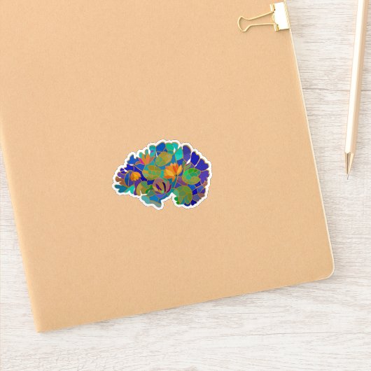 Hersenen op maat gesneden vinyl sticker (Notitieboek)