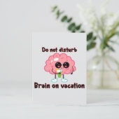 Hersenen op vakantie briefkaart (Staand voorkant)