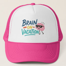 Hersenen op Vakantie Trucker Hoed | Grappig Retro Pet