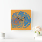 Hersenen schedelwandklok vierkante klok (Huis)