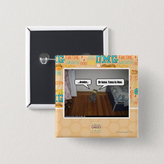 hersenen vierkante button 5,1 cm (Voorkant /achterkant)