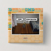 hersenen vierkante button 5,1 cm (Voorkant)