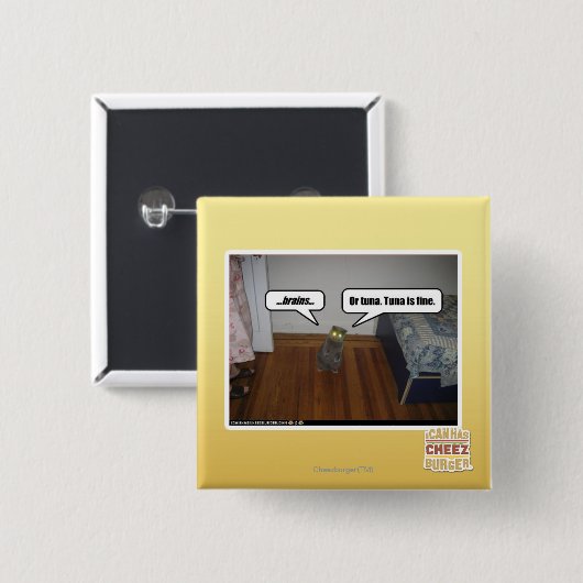 hersenen vierkante button 5,1 cm (Voorkant /achterkant)